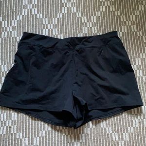Lands End Black Swim Shorts Tummy Control
